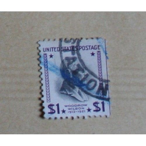 Timbre  Oblitéré U.S.A., États-Unis (Usa) :  Woodrow Wilson