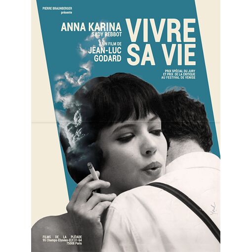 Vivre Sa Vie - Affiche De Cinéma Pliée - Format 40x53 Cm - De Jean-Luc Godard Avec Anna Karina, Sady Rebbot, André S. Labarthe, Peter Kassovitz - Ressortie