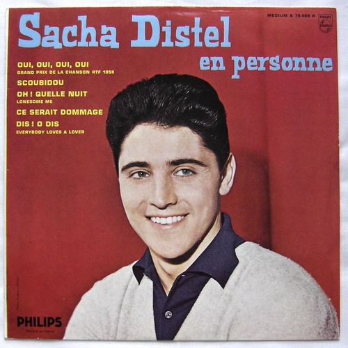 "Sacha Distel En Personne" Oh! Quelle Nuit / Scoubidou / Quand On S'est Connu / Ce Serait Dommage / Nuages / Et Que Ça Dure / Epi Blues, Etc. - L.P. 25cm Original Biem 1960