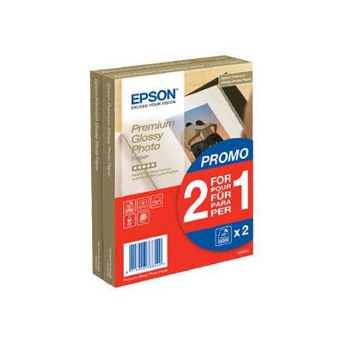 Epson Premium Glossy Photo Paper BOGOF - Papier photo brillant - 100 x 150 mm - 255 g/m2 - 40 feuille(s) (pack de 2 )