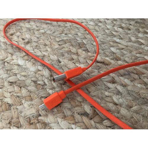 Cable plat d'alimentation JBL orange Micro USB 1 m