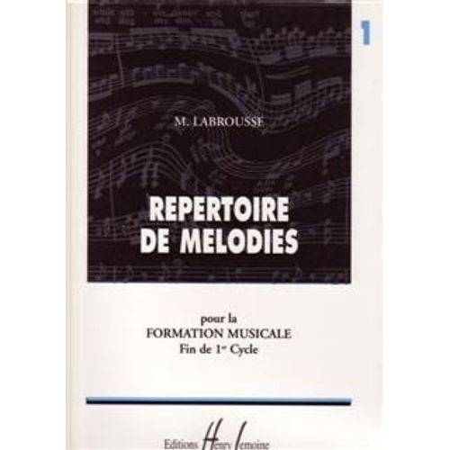 Répertoire De Mélodies Et Lieder Chant Volume 1
