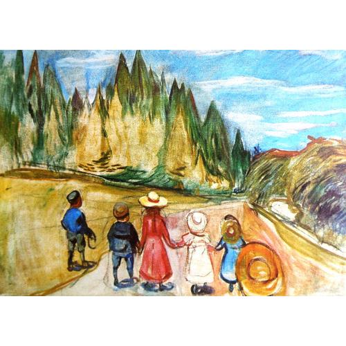 Munch Enfants 4 Cartes Postales Tableaux Peinture Reproduction