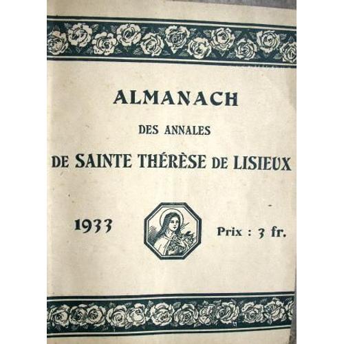 Almanach Des Annales De Sainte Thérèse De Lisieux. 1933