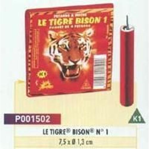 Paquet de 6 pétard à mèche Le tigre Bison 1