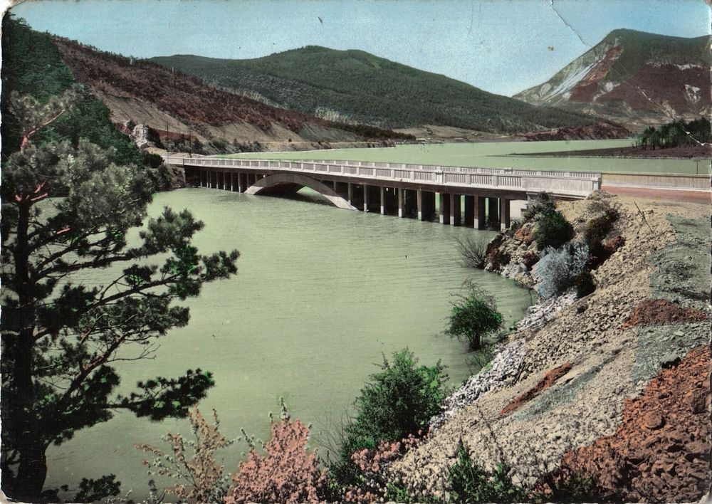 Carte Postale, France, Alpes De Haute Provence ( 04 ), Barrage De Castillon ,Le Pont D'angles - Oblitération Du 18/08/1958