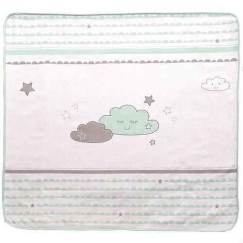 Roba Couverture Bébé "Happy Cloud" 80x80 Cm - 2 Faces Polaire Doux Et Coton - Motif Nuage