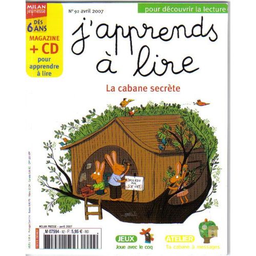 J Apprends A Lire  N° 92 : La Cabane Secrete