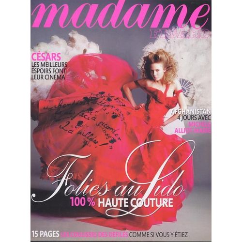 Madame Figaro / 18-02-2006  N° 19143 : Misia (4p) Arielle Dombasle (1p) Marina Hands / Melanie Doutey / Fanny Valette (2p) - Adrien Jolivet / Aymen Saidi (2p) Emilie Dequenne (4p) Riccardo Tisci (4p)