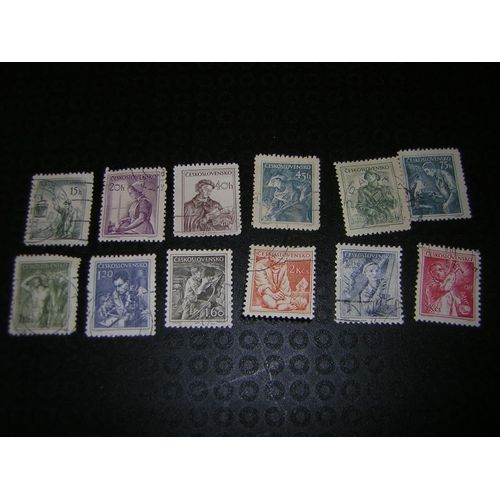 Timbres République Tchèque Lot De 12