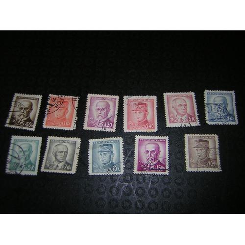 Timbres République Tchèque Lot De 11 Célébrités.