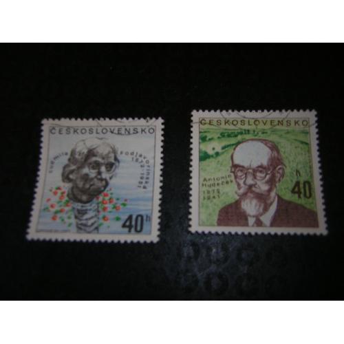 Timbres République Tchèque Lot De 2 Célébrités