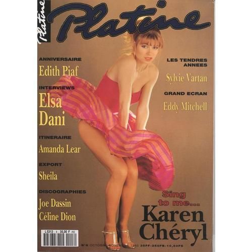 Platine  N° 8 : Karen Cheryl Sylvie Vartan Elsa Mylene Farmer Amanda Lear Harry Connick Jr Claude François Jeanne Mas Celine Dion Dani Joe Dassin Eddy Mitchell Sheila Frederic François Mike Brant