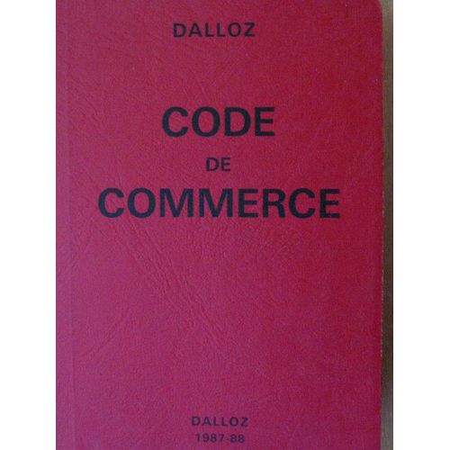 Code De Commerce 1987-1988