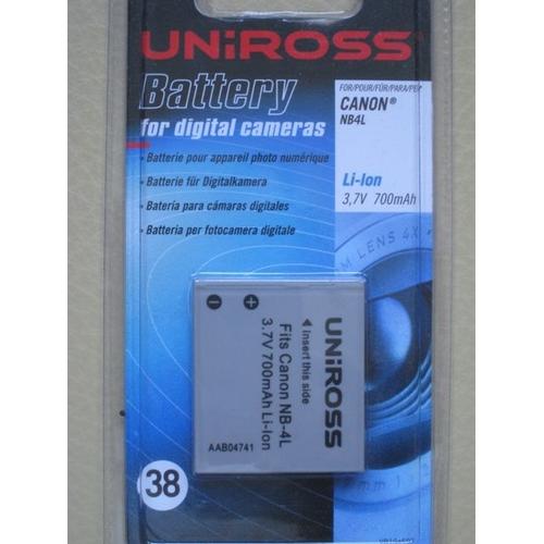 Uniross 38 - Batterie  NB4L Li-ion 3.7V 700mAh pour Canon