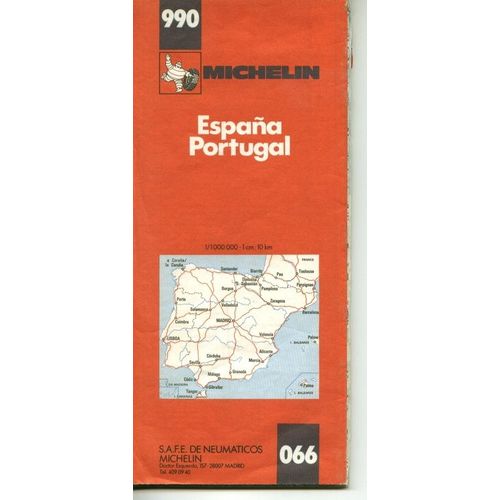 Carte Routiere Michelin  N° 990 : Espagne Spain Portugal