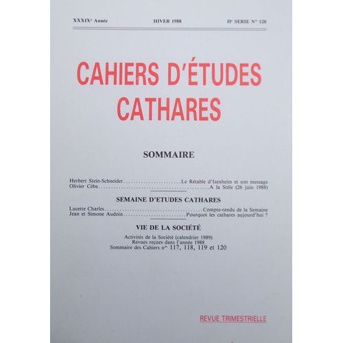 Cahiers D'études Cathares  N° 120