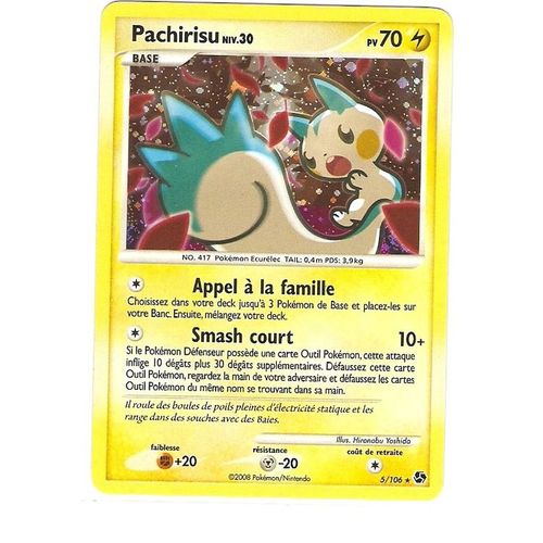 Pachirisu Niv 30 70pv Holo 5/106 Diamant Et Perle Duels Au Sommet