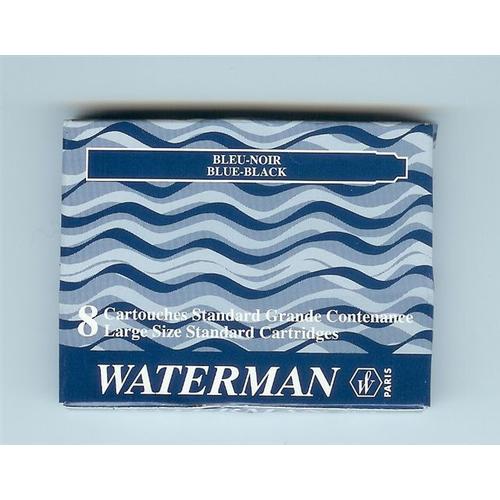 Waterman Etui de 8 cartouches standard encre bleue - prix pas cher