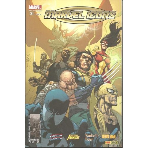 Marvel Icons : Collector Edition ( " Logo " Illustré " Collector Edition " Sur La Couverture )  N° 31 : " Le Fer Et Le Feu " / Captain America + The New Avengers + Fantastic Four + Iron Man