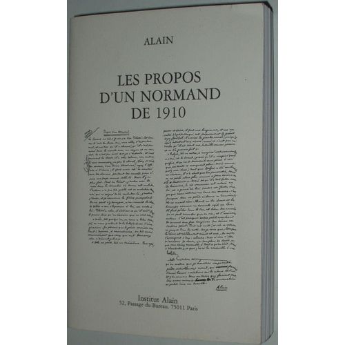 Les Propos D'un Normand De 1910