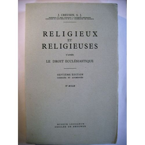 Religieux Et Religieuses D'apres Le Droit Ecclesiastique