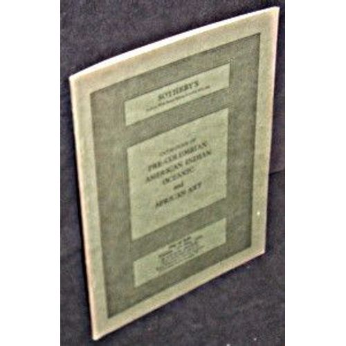 Catalogue Of Pre-Columbian, American Indian, Oceanic And African Art. Sale 'luba', 14th May, 1979