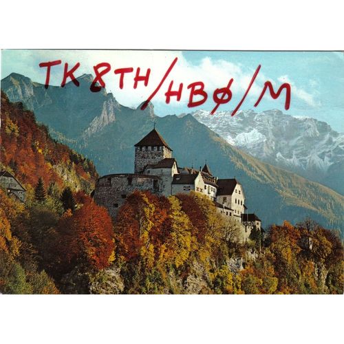 Carte Postale De Correspondance Radioamateur - F 8 T H  Vers F 6 A S L - Liechtenstein, Schloss Vaduz - Oblitération Du 22/05/1975