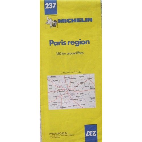 Carte Michelin - 1/200 000  N° 237 : Paris Région - Ile De France