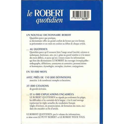 Le Robert Quotidien - Dictionnaire Pratique De La Langue Française | Rakuten