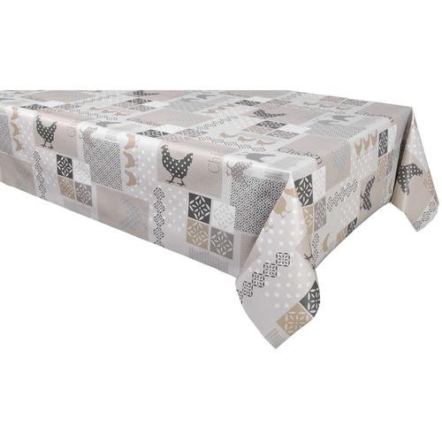 Nappe En Toile Cirée Rectangulaire Baco - 140 X 250 Cm - Taupe