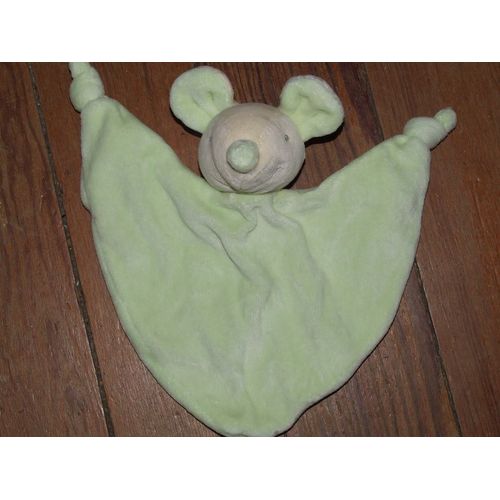 Doudou Plat - Souris Verte - 24 Cm