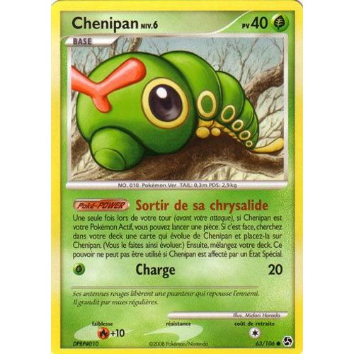 Carte Pokémon - Chenipan Niv.6 40pv - Diamant Et Perle: Duels Au Sommet (63/106)