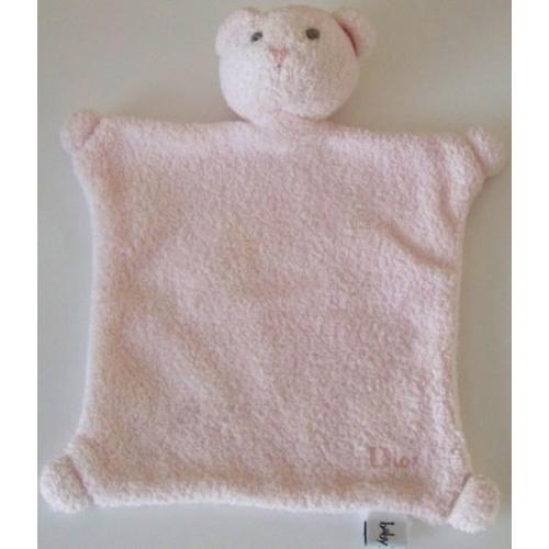 Doudou Ours Plat Rose Baby Dior