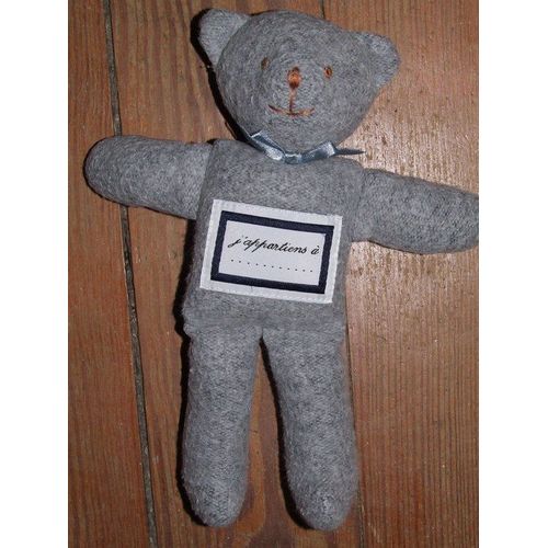 Ours Gris Trousselier Doudou Peluche 23 Cms