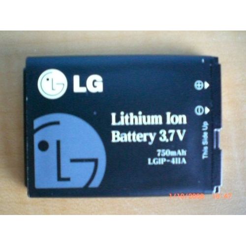 Batterie Lg B-Lgkg275-Or Lithium Ion Lgip-411a - 3.7v - 750 Mah - Pour Téléphone Kg160, Kg270 & Kg275