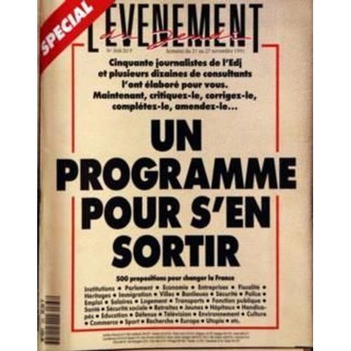 Evenement Du Jeudi (L') N° 368 Du 21/11/1991