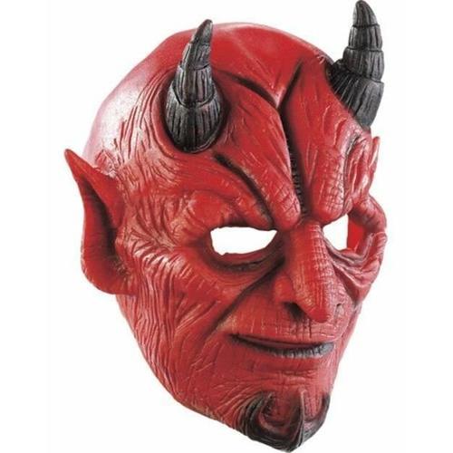 Masque De Diable En Latex - Infactory - Rouge - Bouche Mobile