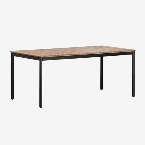 Table À Manger Rectangulaire En Acier Et Bois D'acacia (160x90 Cm) Artus Noir