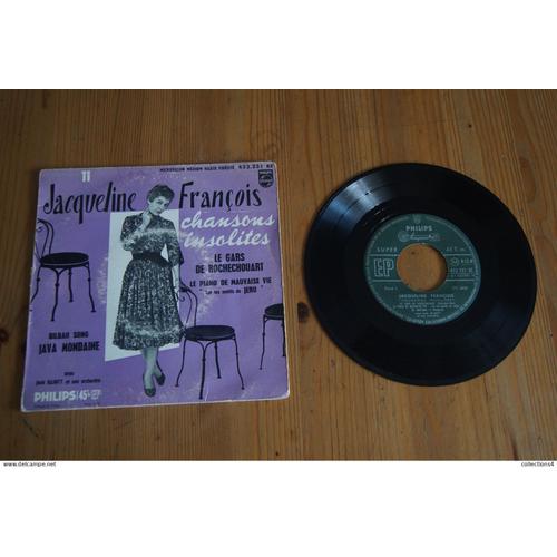 Jacqueline Francois Chansons Insolites Rare Ep 1958 Boris Vian (3 Titres) Salvador Nougaro Michel Legrand Valeur+