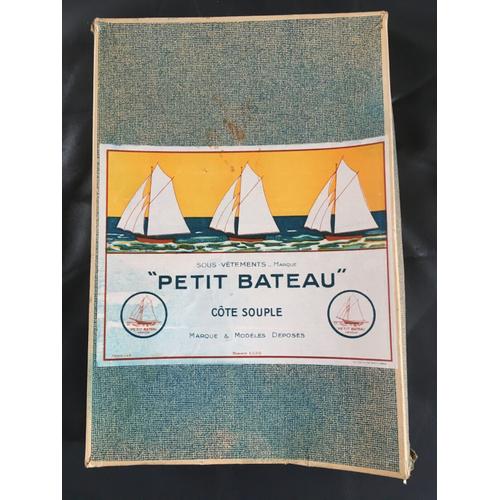 Vintage 1950 : Tres Ancienne Boîte En Carton " Petit Bâteau "
