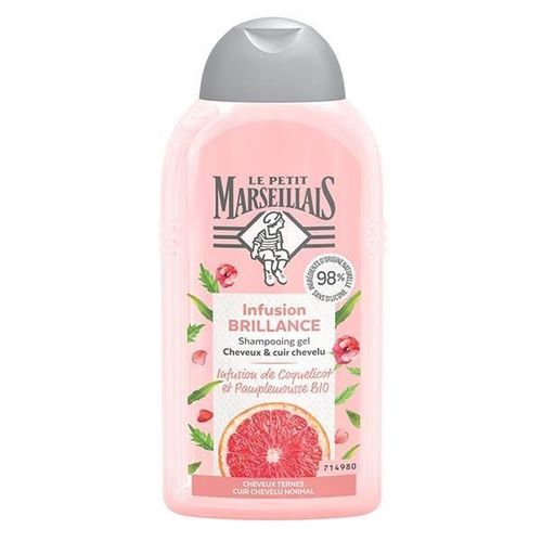 Le Petit Marseillais - Shampooing Infusion Brillance Coquelicot Et Pamplemousse Bio - 250 Ml Shampoing 