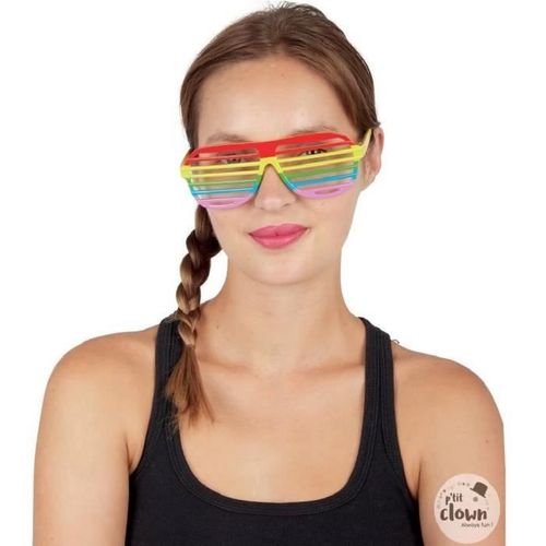Lunettes Barreaux Arc-En-Ciel Multicolore Ptit Clown Ref/62838 - Accessoire De Déguisement Festif