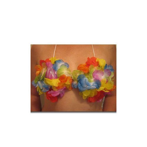 Soutien Gorge Hawaïen Adulte - En Route - Fleurs - Rose
