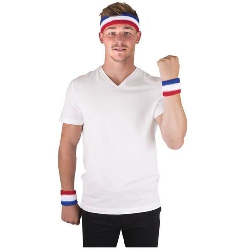 Bandeau Et Poignées Éponges France Tricolore Ptit Clown - Adulte - Polyester - Compétition 14 Juillet