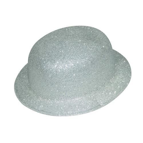 Chapeau - Ptit Clown - Plastique Melon Avec Bords Arrondis - Argent - Adulte