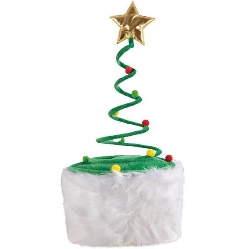 Chapeau Adulte Sapin De Noël En Ressort - Ptit Clown - Ref/22376 - Multicolore - Vert - Pomme De Pin Et Sapin