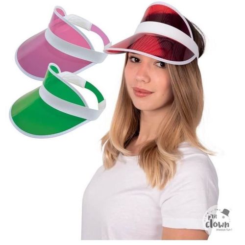 Visière Transparente Fluo - Ptit Clown - Accessoire De Déguisement Adulte - Multicolore - Orange - Année 80