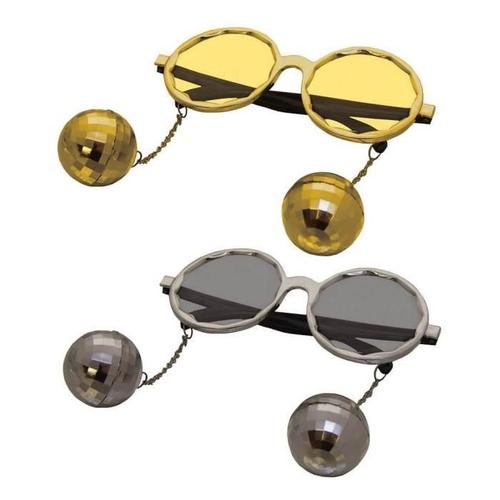 Lunettes Disco Avec Boules À Facettes Argent/Doré Or - Ptit Clown - Ref/35001 - Mixte - Gris