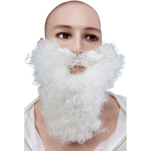 Moustache Et Barbe Frisée Blanche